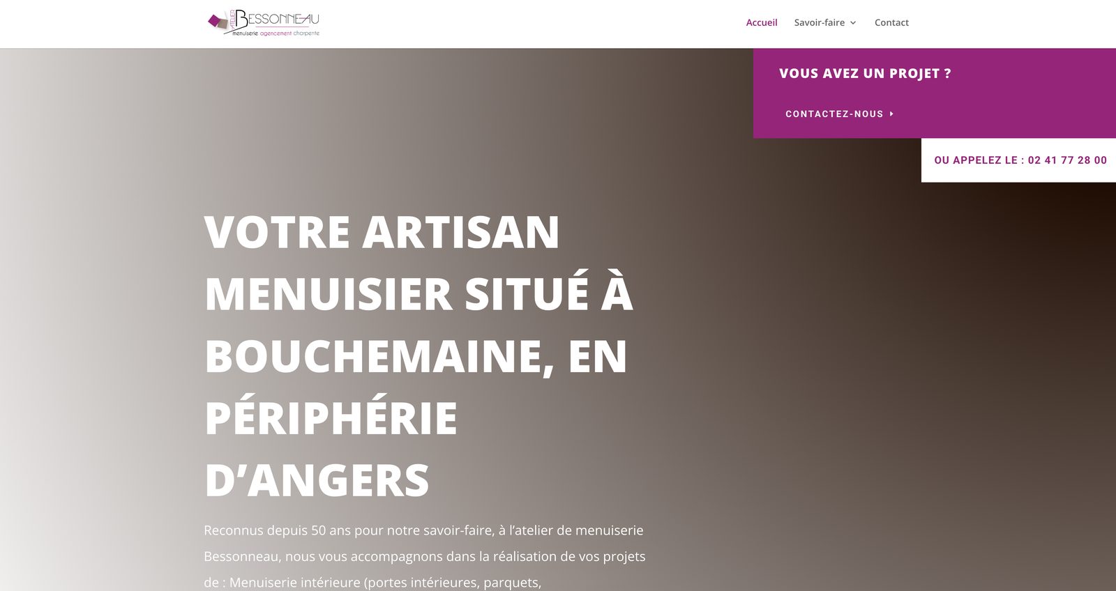 Site de l'Atelier Bessonneau, menuiserie près d'Angers