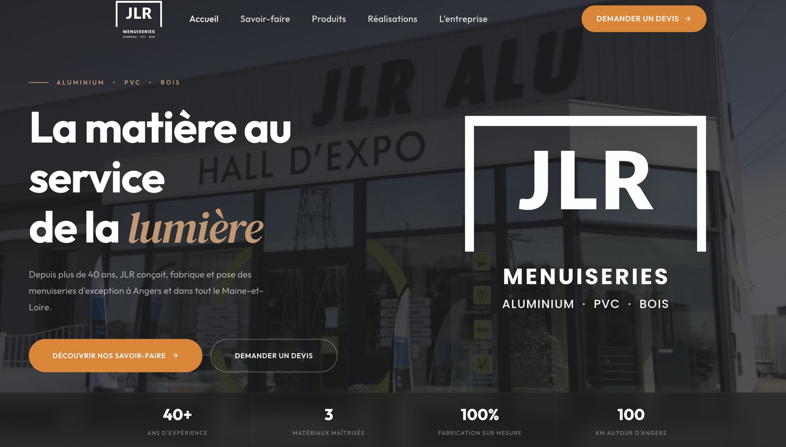 Site de JLR Menuiseries à Angers